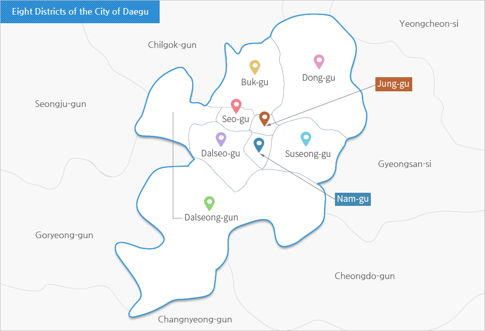 Eight districts of the City of Daegu