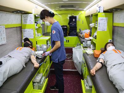 대구광역시 의용소방대 단체 헌혈... 혈액 수급난 극복 앞장